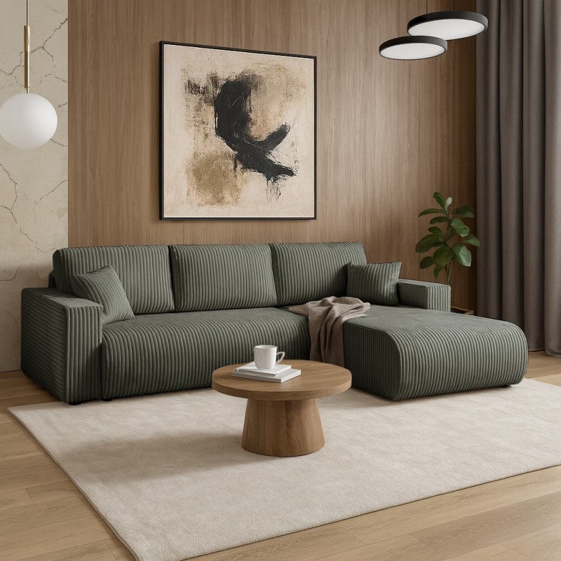 Rohová pohovka PORTO do L s funkcí spaní a úložným boxem