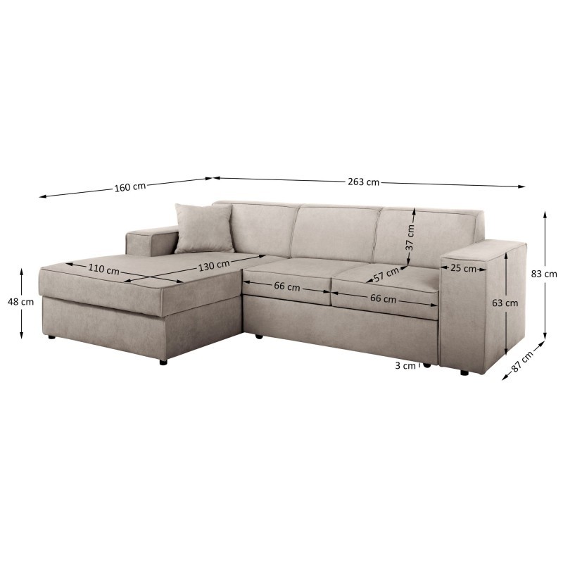 Rohová pohovka PEDRO s funkcí spaní - moderní, pohodlná, praktická