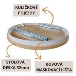 Kulatý skládací stůl KRIS - moderní a elegantní