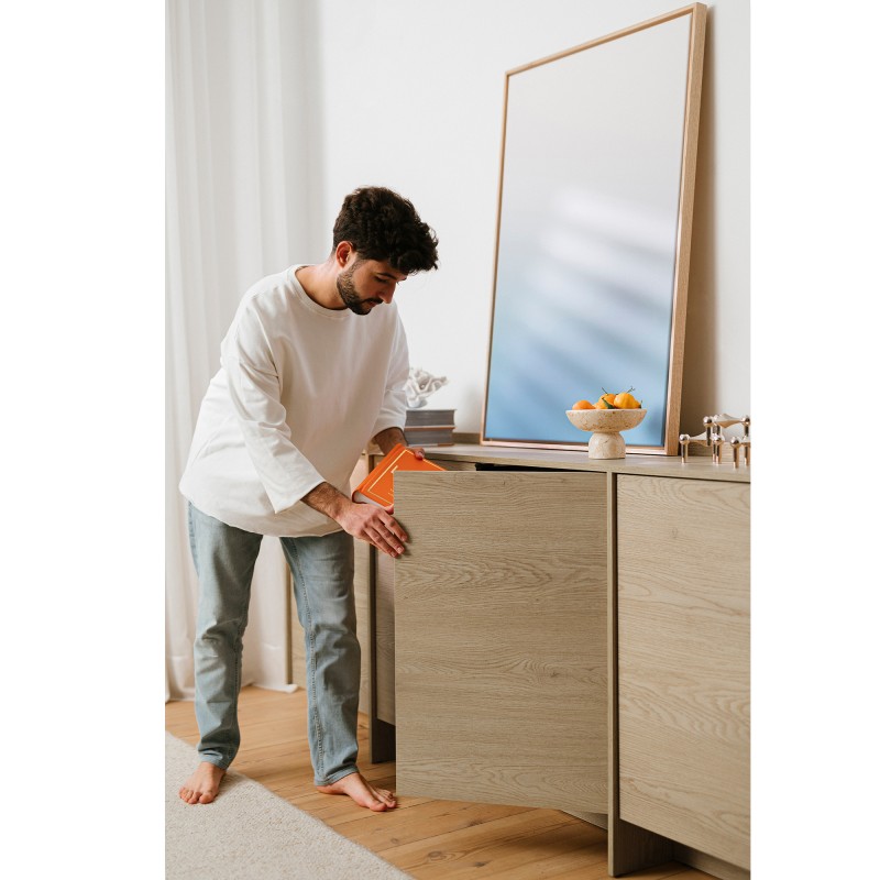 Komoda JUNI se 4 dveřmi | Dub Cremona / Baltic Storm