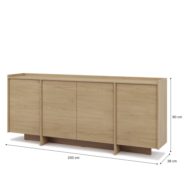 Komoda JUNI se 4 dveřmi | Dub Cremona / Baltic Storm