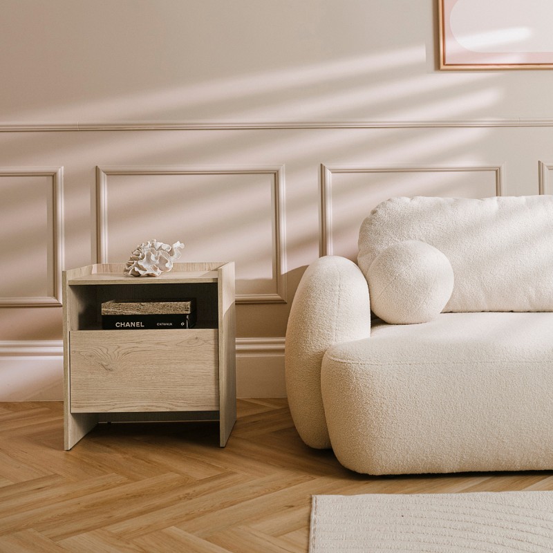 Noční stolek JUNI s 1 zásuvkou – moderní a praktický nábytek do ložnice