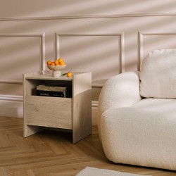 Noční stolek JUNI s 1 zásuvkou – moderní a praktický nábytek do ložnice
