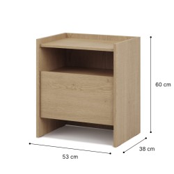 Noční stolek JUNI s 1 zásuvkou – moderní a praktický nábytek do ložnice