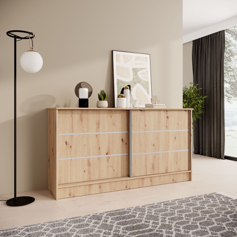 Komoda MIRELA se 2 posuvnými dveřmi - moderní a elegantní komoda do obývacího pokoje | BeautySofa24