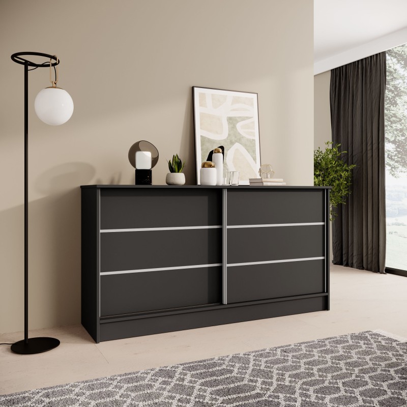 Komoda MIRELA se 2 posuvnými dveřmi - moderní a elegantní komoda do obývacího pokoje | BeautySofa24