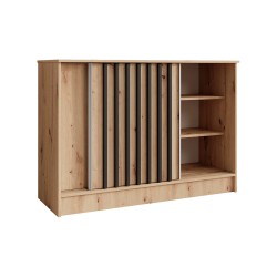 Komoda HORIZON - moderní komoda s lamelami a posuvnými dveřmi