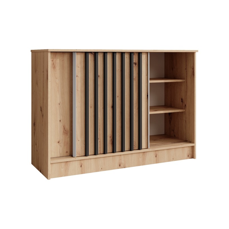 Komoda HORIZON - moderní komoda s lamelami a posuvnými dveřmi