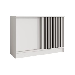 Komoda HORIZON - moderní komoda s lamelami a posuvnými dveřmi