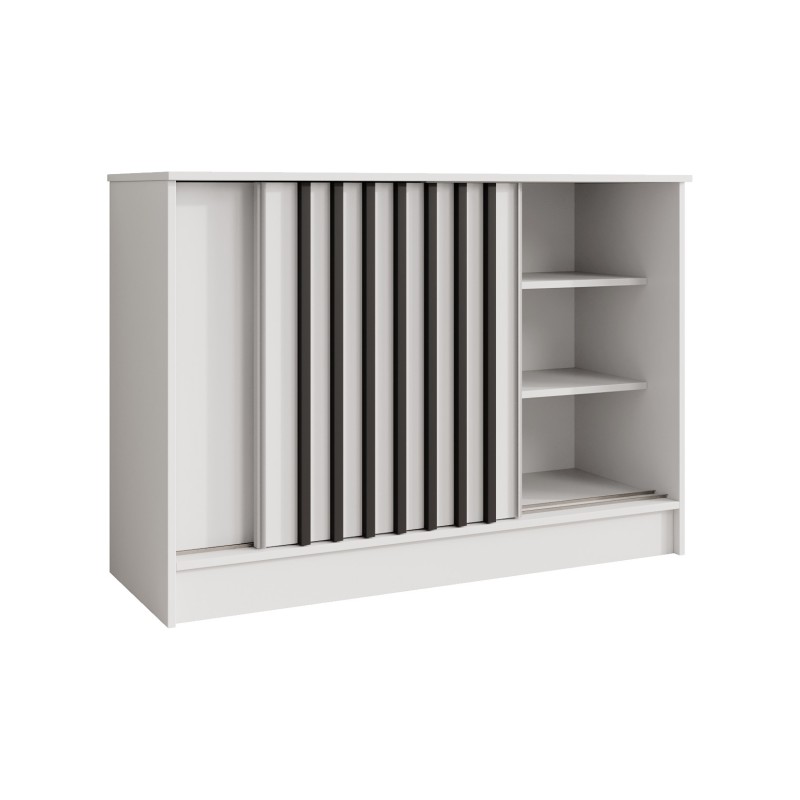 Komoda HORIZON - moderní komoda s lamelami a posuvnými dveřmi