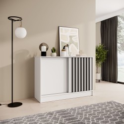 Komoda HORIZON - moderní komoda s lamelami a posuvnými dveřmi