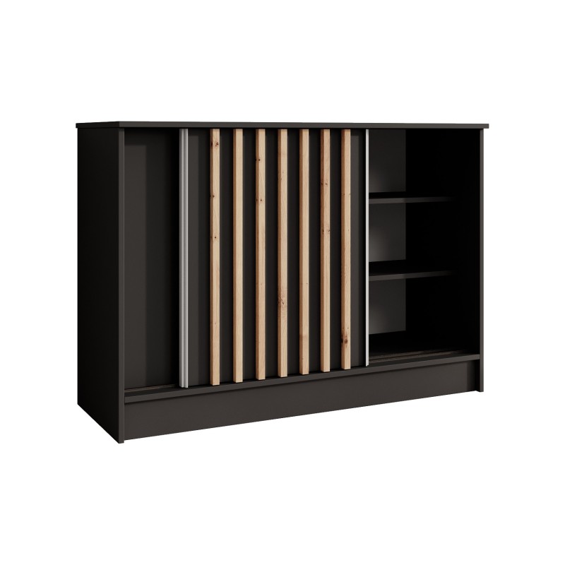 Komoda HORIZON - moderní komoda s lamelami a posuvnými dveřmi