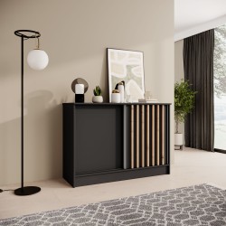 Komoda HORIZON - moderní komoda s lamelami a posuvnými dveřmi
