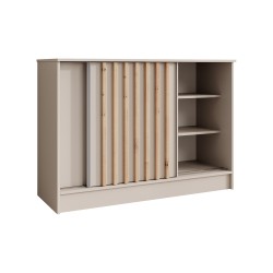 Komoda HORIZON - moderní komoda s lamelami a posuvnými dveřmi