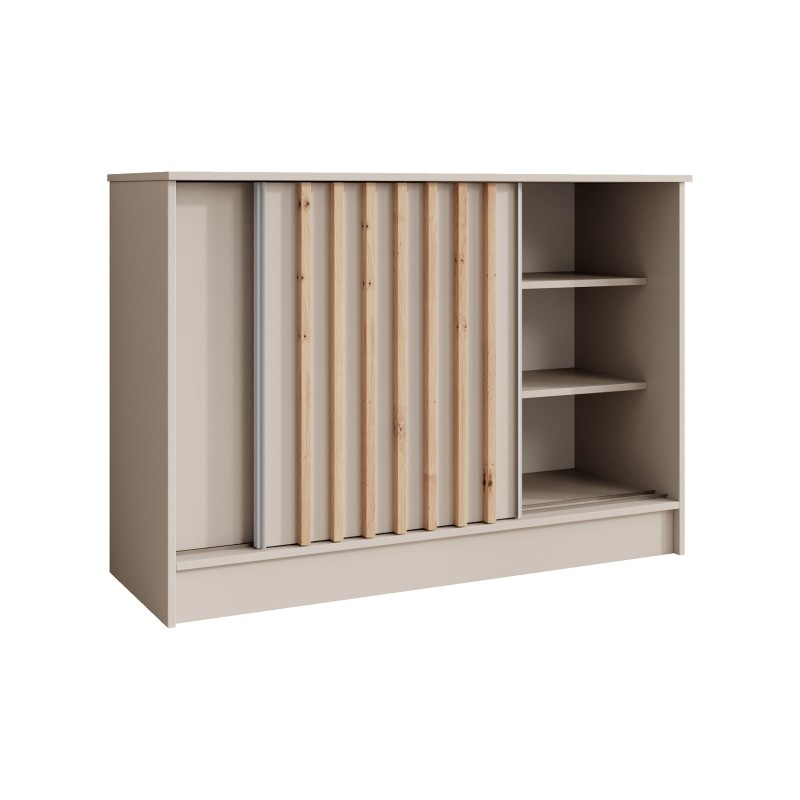 Komoda HORIZON - moderní komoda s lamelami a posuvnými dveřmi