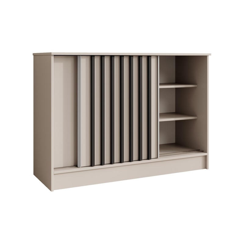 Komoda HORIZON - moderní komoda s lamelami a posuvnými dveřmi