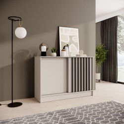 Komoda HORIZON - moderní komoda s lamelami a posuvnými dveřmi