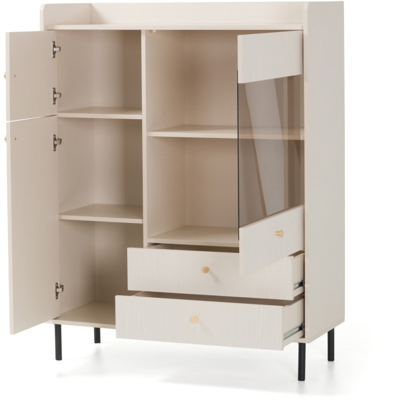 Skříň GLORIA - moderní se 2 zásuvkami a 3 dvířky