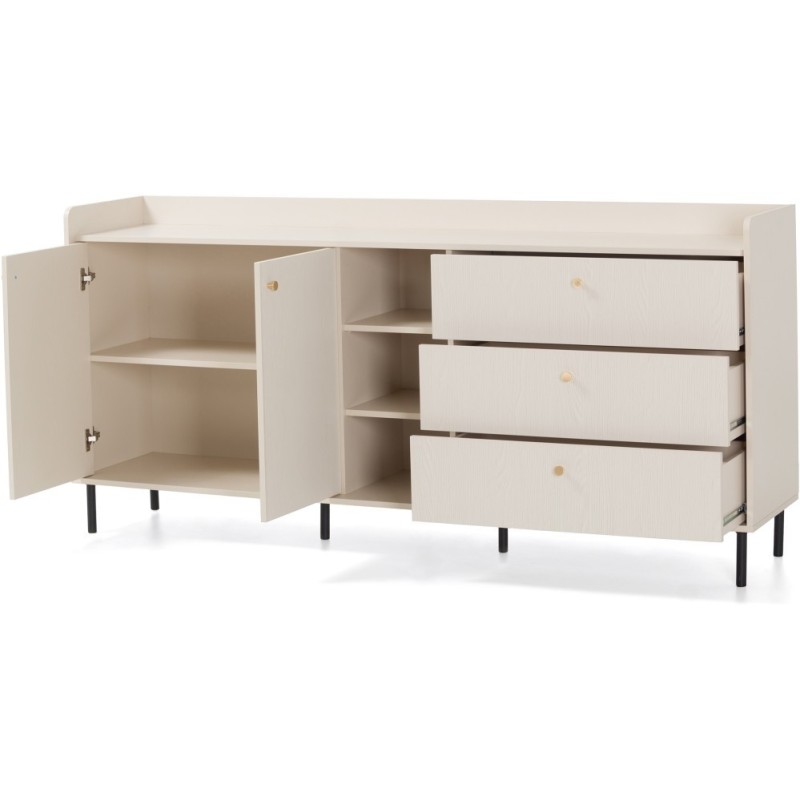 Komoda GLORIA - moderní se 3 zásuvkami a 2 dvířky, zlaté úchyty