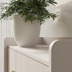 Komoda GLORIA - moderní se 3 zásuvkami a 2 dvířky, zlaté úchyty