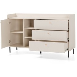 Komoda GLORIA se 3 zásuvkami a otevřenými policemi