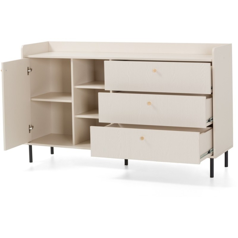 Komoda GLORIA se 3 zásuvkami a otevřenými policemi