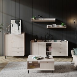 Komoda GLORIA - moderní se 3 zásuvkami a 1 dvířky