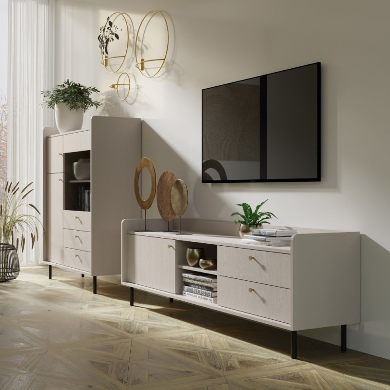 Komoda GLORIA - moderní se 3 zásuvkami a 1 dvířky