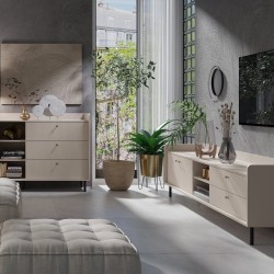 RTV skříňka GLORIA - moderní se 2 zásuvkami a 2 dvířky