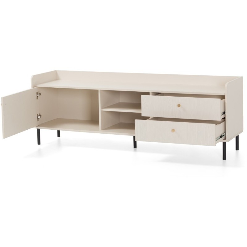 RTV skříňka GLORIA - moderní se 2 zásuvkami a 1 dvířky, zlaté detaily