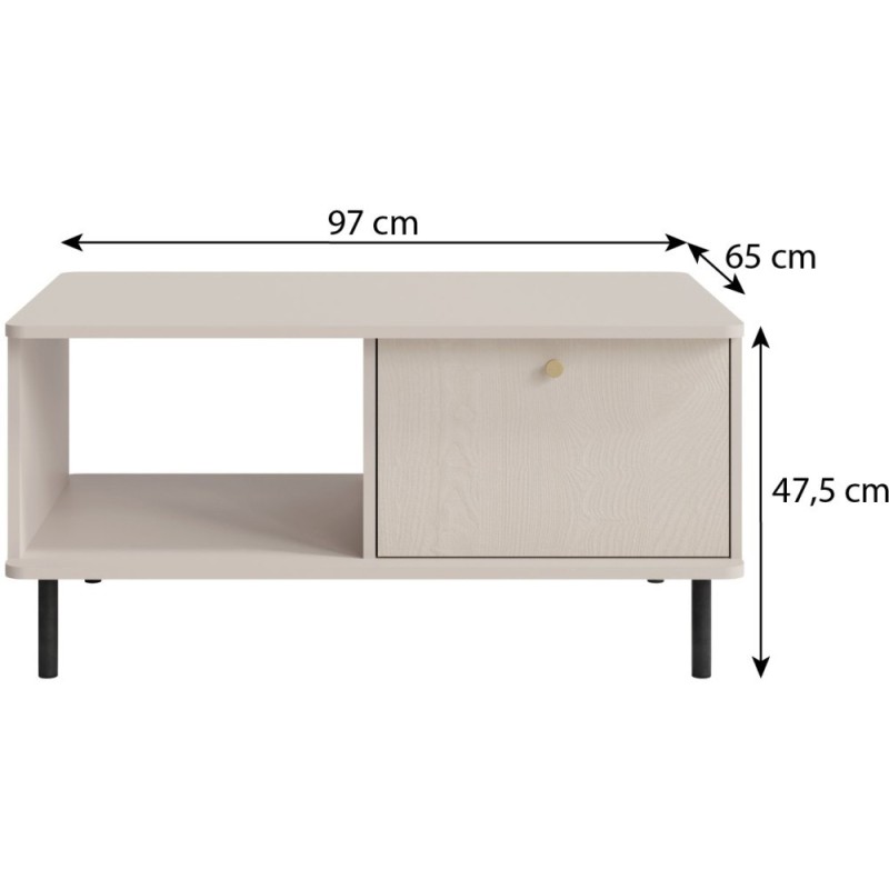 Lavice GLORIA - moderní s 1 zásuvkou, zlaté úchyty