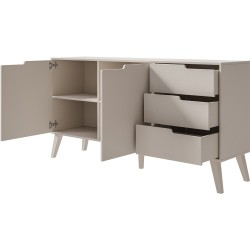 Komoda NOREL - moderní komoda se 3 zásuvkami a 2 dvířky