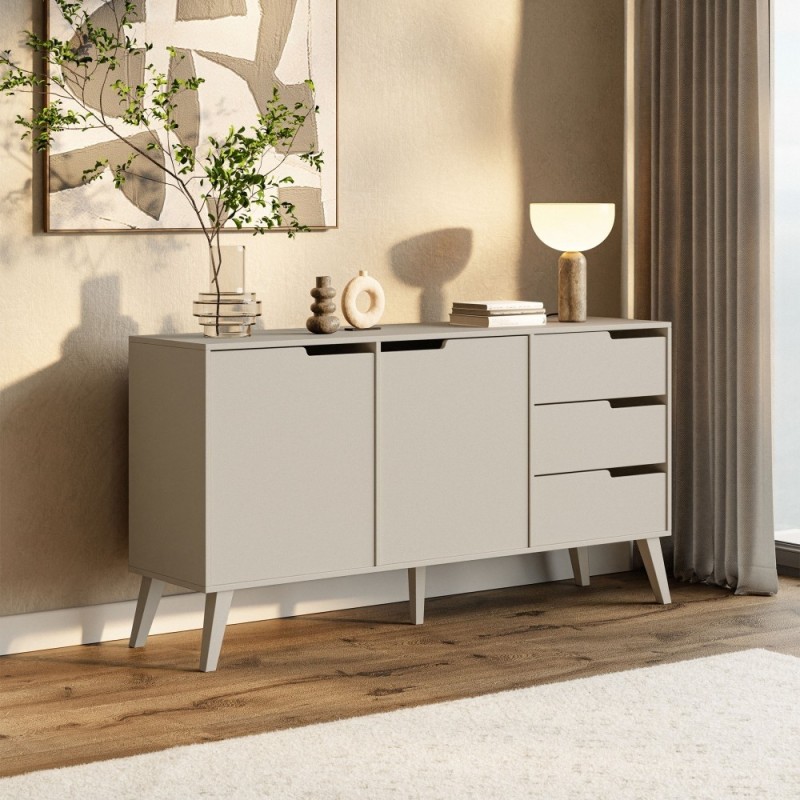 Komoda NOREL - moderní komoda se 3 zásuvkami a 2 dvířky