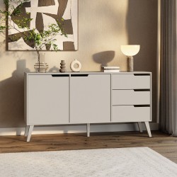 Komoda NOREL - moderní komoda se 3 zásuvkami a 2 dvířky