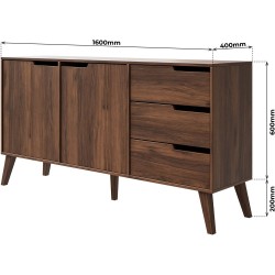 Komoda NOREL - moderní komoda se 3 zásuvkami a 2 dvířky