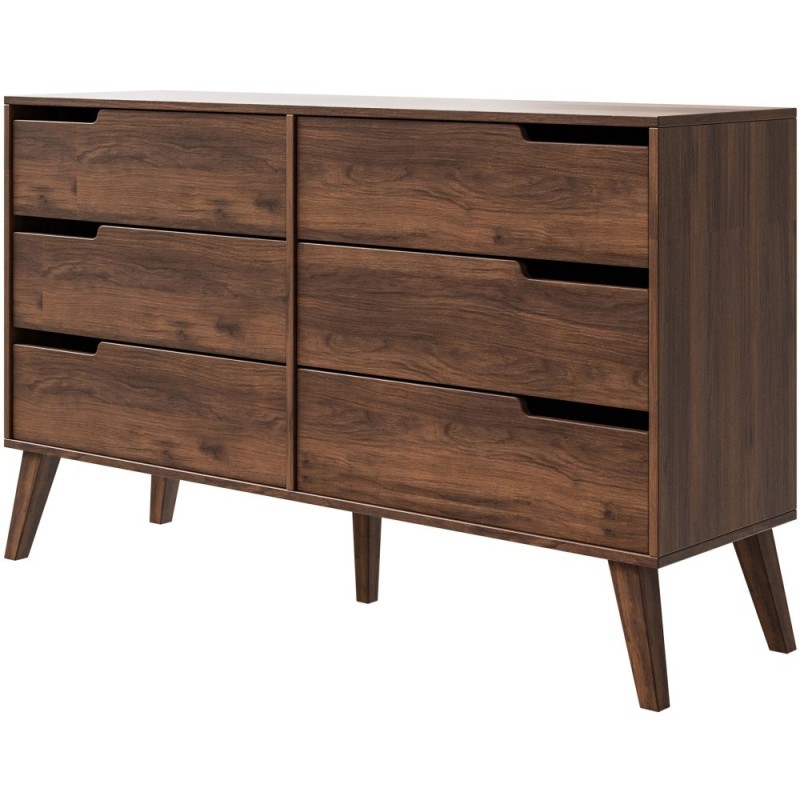 Komoda NOREL - skandinávská komoda se 6 zásuvkami | Stabilní, elegantní, prostorná