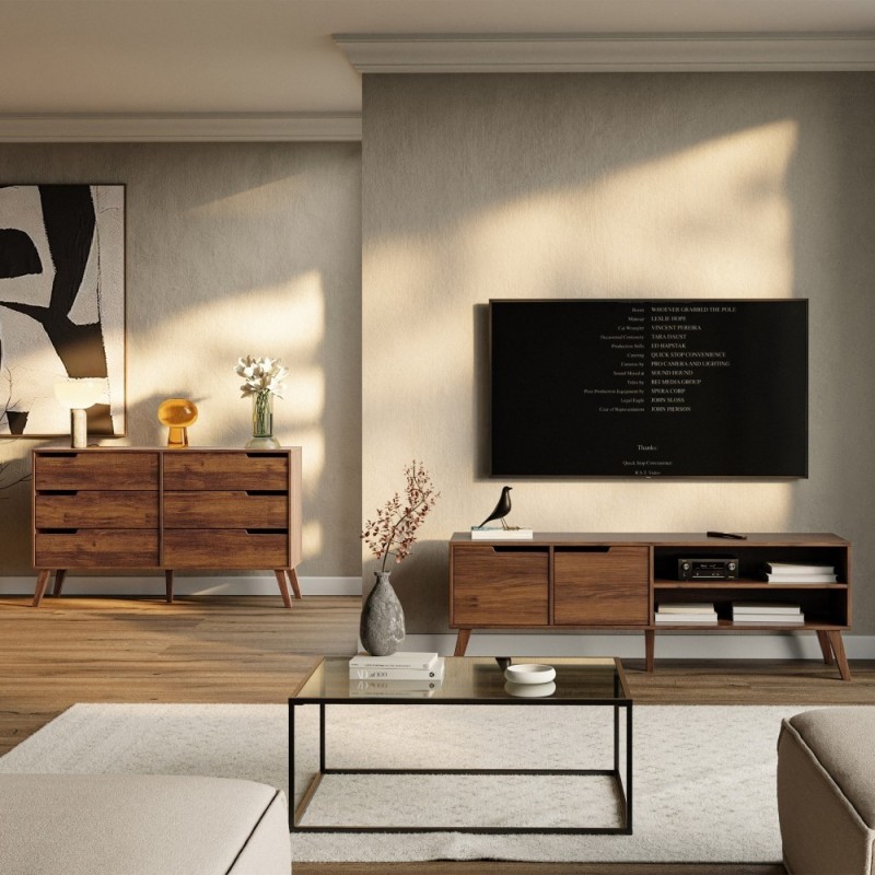 Komoda NOREL - skandinávská komoda se 6 zásuvkami | Stabilní, elegantní, prostorná