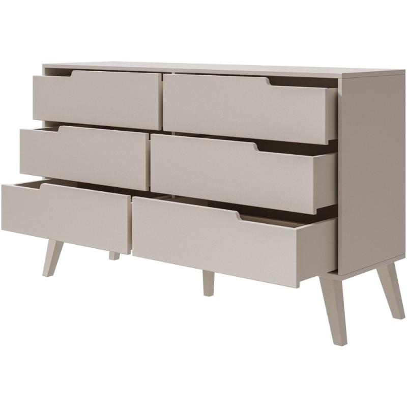 Komoda NOREL - skandinávská komoda se 6 zásuvkami | Stabilní, elegantní, prostorná