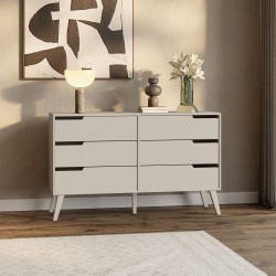 Komoda NOREL - skandinávská komoda se 6 zásuvkami | Stabilní, elegantní, prostorná