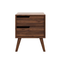 Noční stolek NOREL se 2 zásuvkami - skandinávský, elegantní, funkční