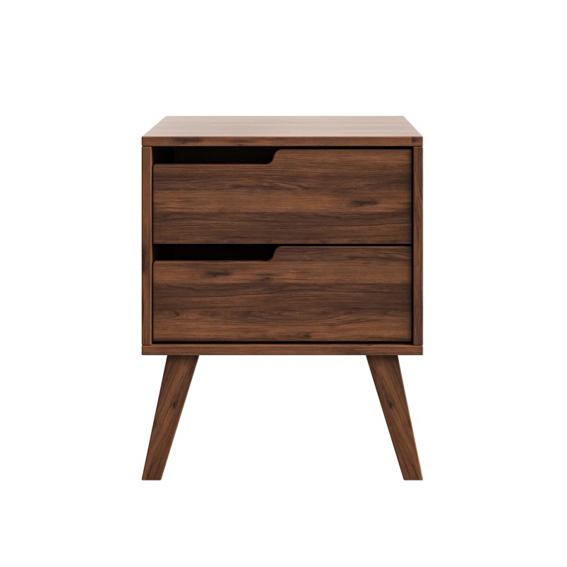 Noční stolek NOREL se 2 zásuvkami - skandinávský, elegantní, funkční