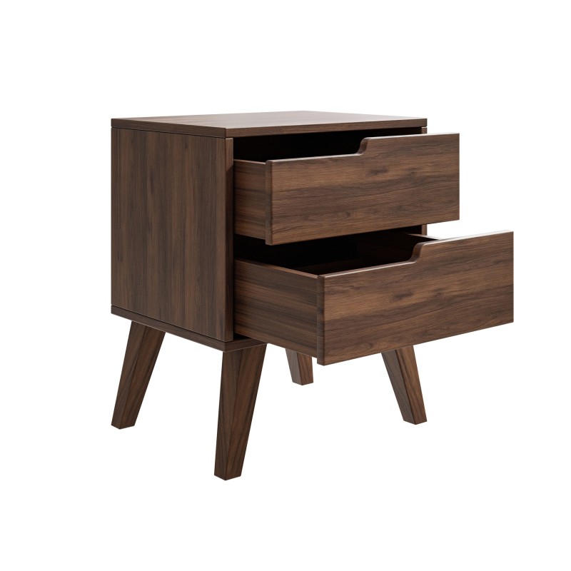 Noční stolek NOREL se 2 zásuvkami - skandinávský, elegantní, funkční