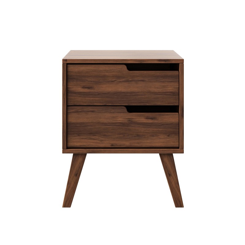 Noční stolek NOREL se 2 zásuvkami - skandinávský, elegantní, funkční