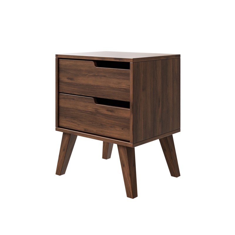 Noční stolek NOREL se 2 zásuvkami - skandinávský, elegantní, funkční