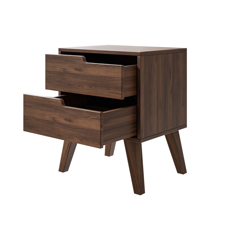 Noční stolek NOREL se 2 zásuvkami - skandinávský, elegantní, funkční