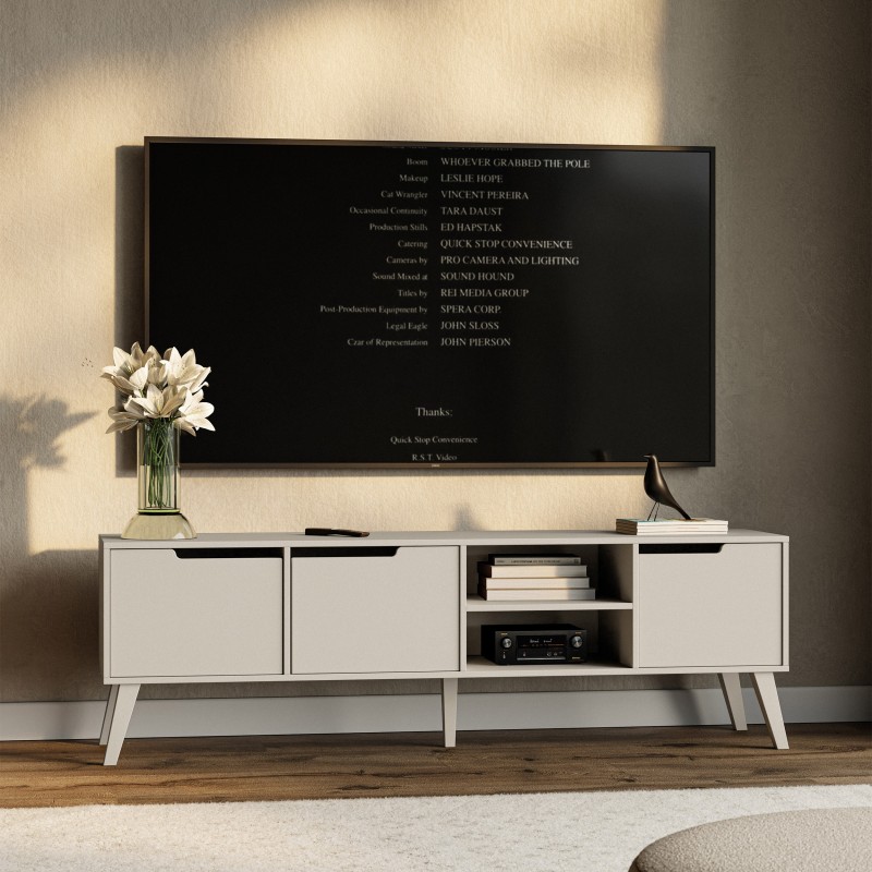 Skříňka RTV NOREL 180 cm - moderní, skandinávská, funkční