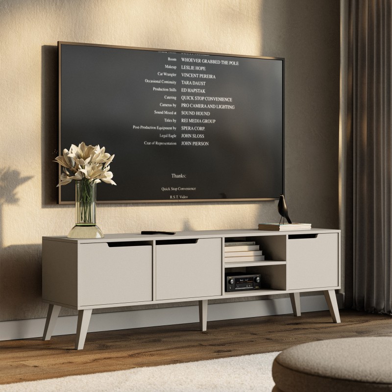 Skříňka RTV NOREL 180 cm - moderní, skandinávská, funkční