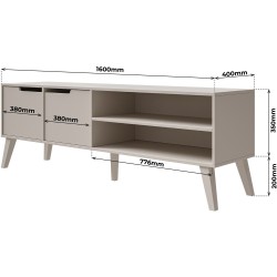 RTV skříňka NOREL 160 cm - Skandinávie