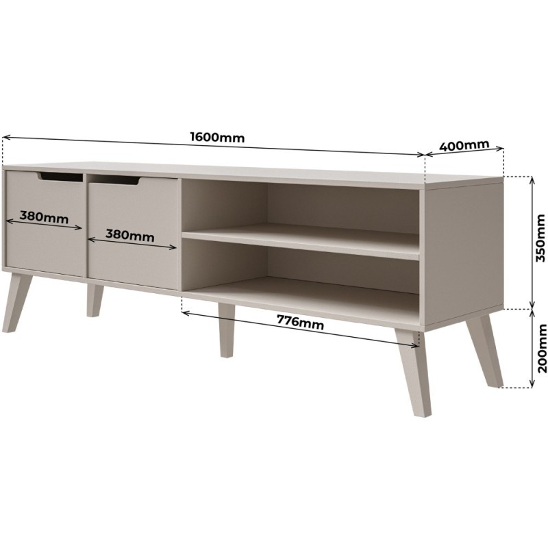 RTV skříňka NOREL 160 cm - Skandinávie