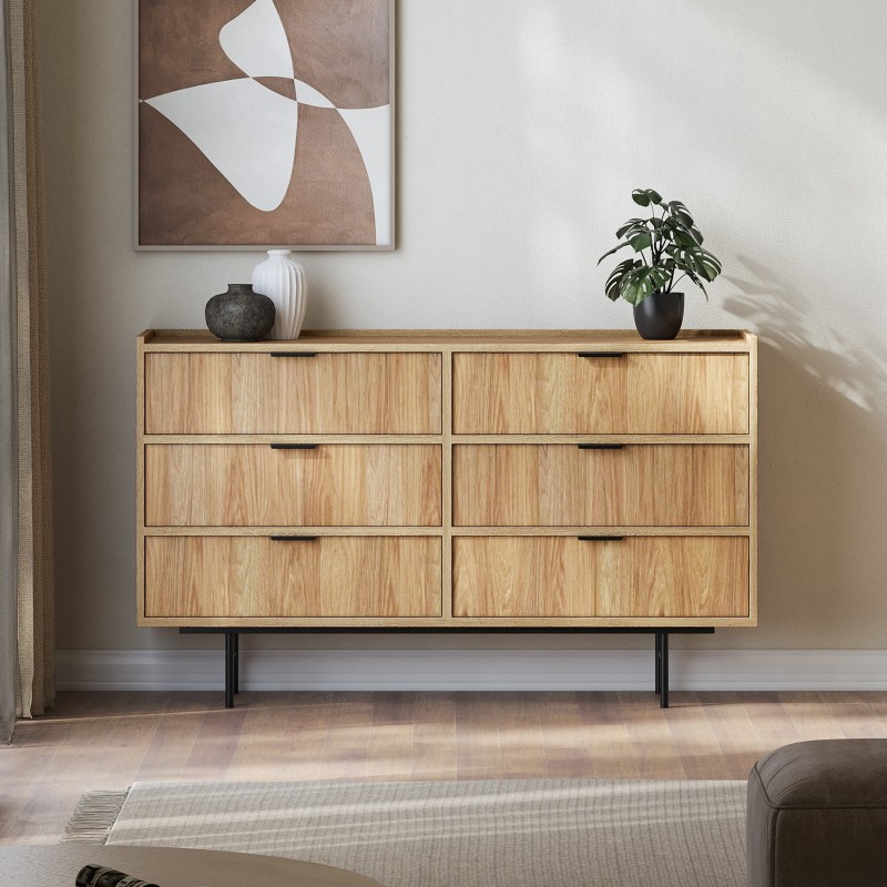 Komoda EVRON se 6 zásuvkami - moderní, elegantní a prostorná